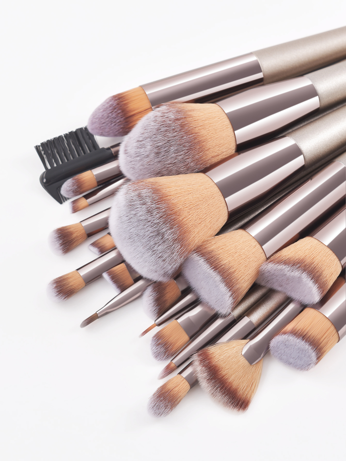 20 Champagne Brushes Set + Bag